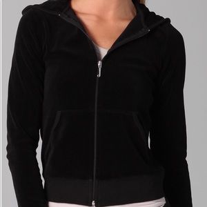 Juicy Couture Black Velour Zip Up